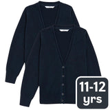 M&S cotton cardigan for children with StayNEW technology, 2-pack in size 11-12Y, imported from the UK