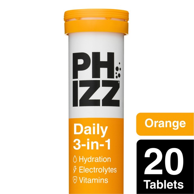 Phizz Orange Effervescent Tablets 20 Pack, imported from the UK