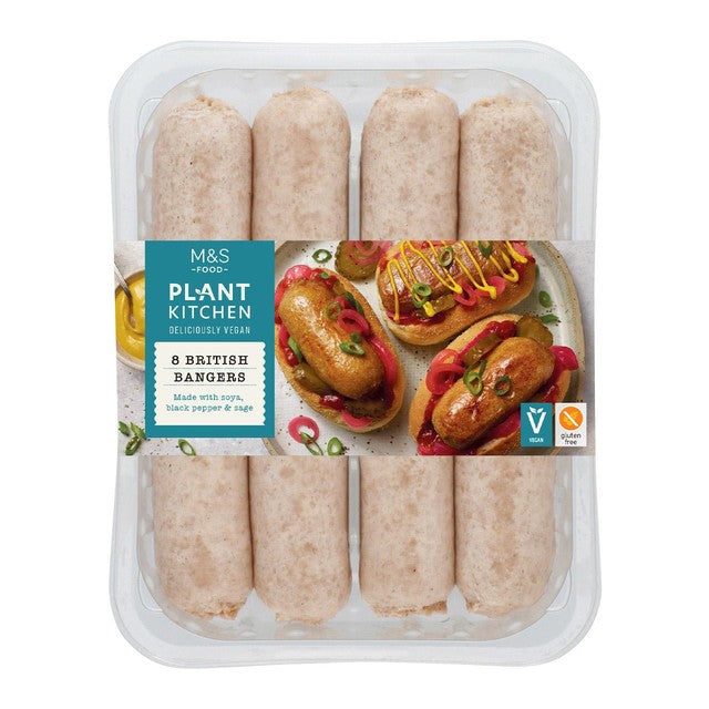 M&S Plant Kitchen Vegan Sausages 400g, imported from the UK