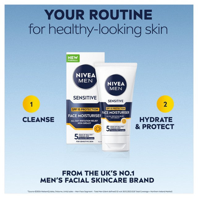 Nivea Men Sensitive Moisturiser 75ml, imported from the UK