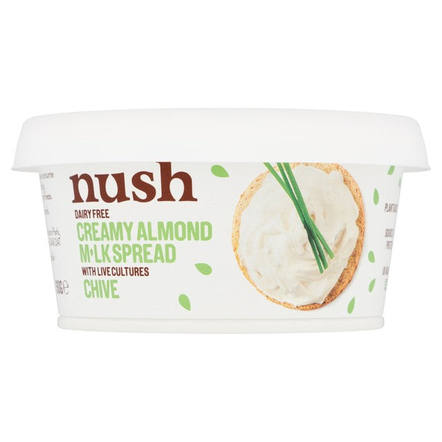 Nush chive almond cream cheese style spread 150g, imported from the UK