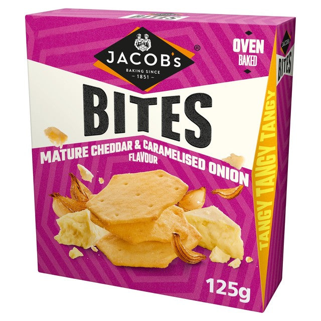Jacob's mature cheddar and onion cracker bites 125g, UK version