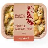 Pasta Evangelists Truffle Mac & Cheese ready meal 385g, imported from the UK