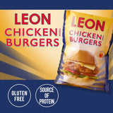Leon gluten-free chicken thigh burgers 460g, UK version