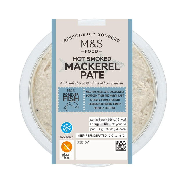 M&S coarse smoked mackerel pâté 115g, imported from the UK