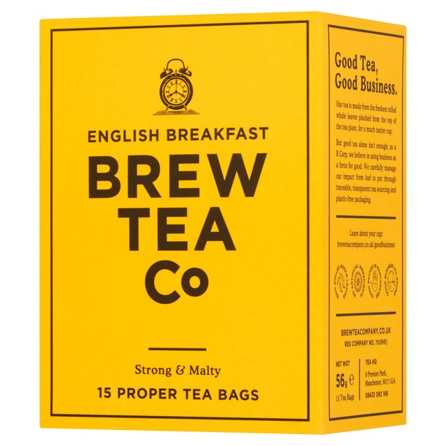 Brew Tea Co English Breakfast tea bags 15 per pack - British product
