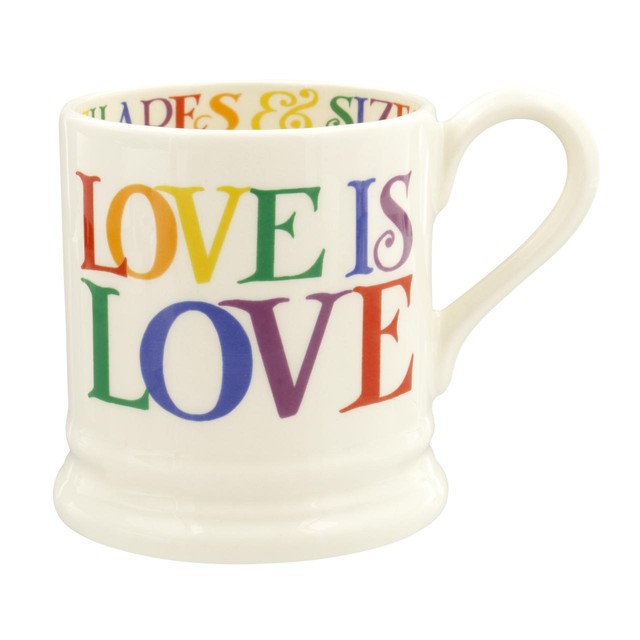 Emma Bridgewater Rainbow Toast Love is Love mug 1/2 pint - British product