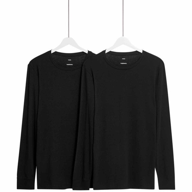 M&S men's thermal vest in black, size L, imported from the UK