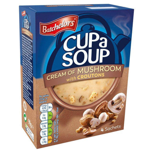 Batchelors cream of mushroom instant soup 4 x 24g - British product