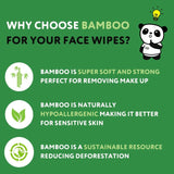 The Cheeky Panda bamboo facial cleansing wipes rose scented (British brand)