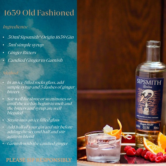 Sipsmith Origin 1639 Gin 70cl (British brand)