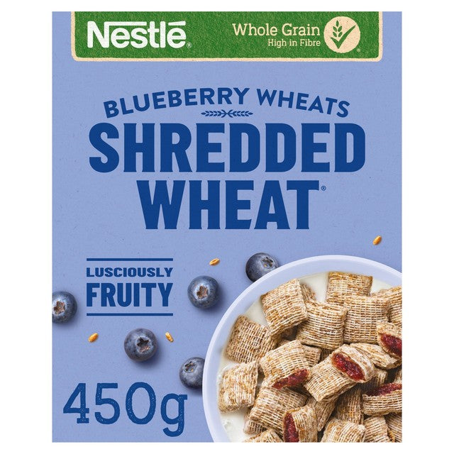 Nestle Shredded Wheat Bitesize Blueberry Wheats Cereal 450g (British brand)