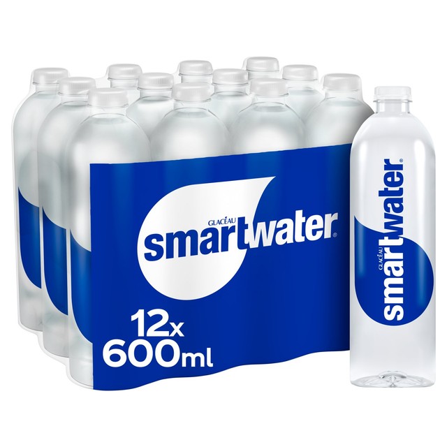 Glaceau Smartwater Still electrolyte water 12 x 600ml, UK version