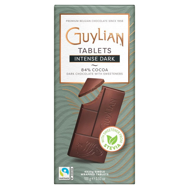 Guylian no added sugar dark 84% chocolate bars 100g - British product