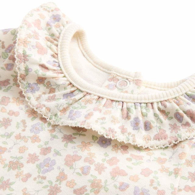 M&S girls floral pointelle bodysuit ivory 0-3 months, imported from the UK