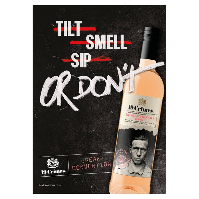19 Crimes Revolutionary Rose 75cl glass bottle - British product