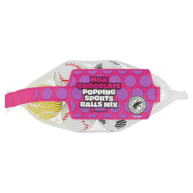 Sainsburys Milk Chocolate Popping Sports Balls Mix 75g