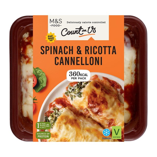 M&S Spinach & Ricotta Cannelloni 400g, imported from the UK