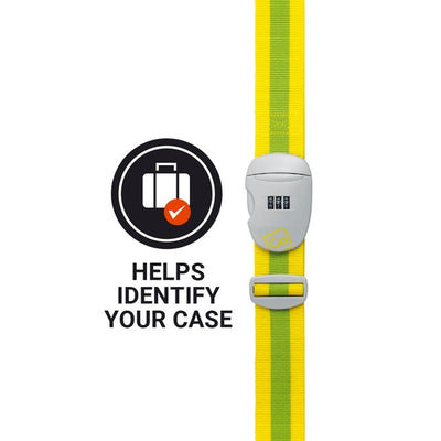 Sangle de bagage Go Travel combinée jaune et vert