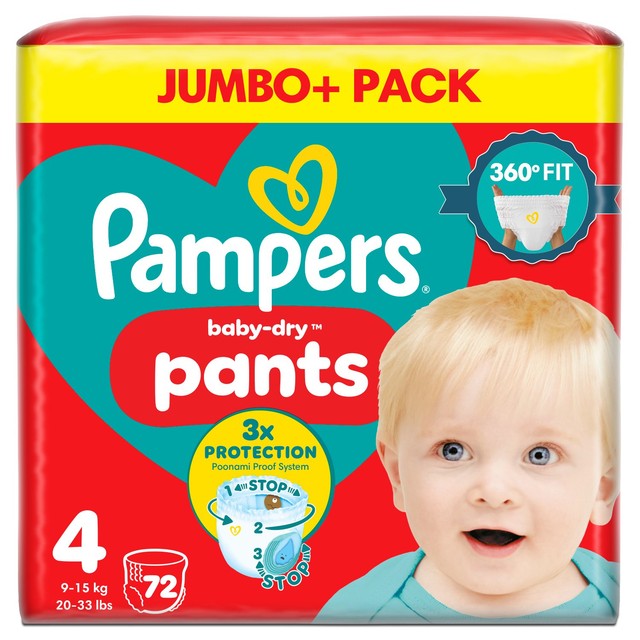 Pampers Baby-Dry Nappy Pants Size 4, imported from the UK