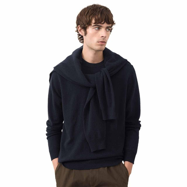 M&S men's cashmere jumper in navy, size M, imported from the UK