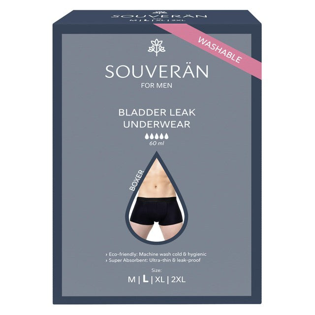 Selenacare bladder leak boxer for men black size L (British brand)