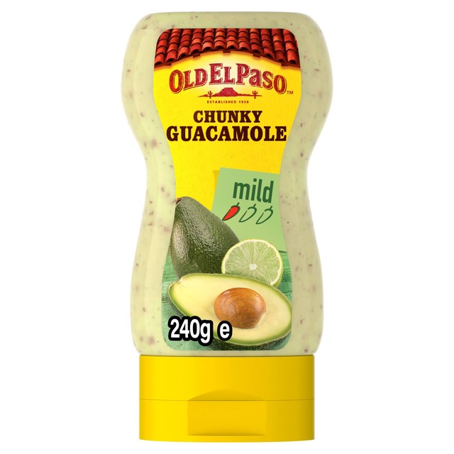 Old El Paso Squeezy Chunky Guacamole 240g, imported from the UK