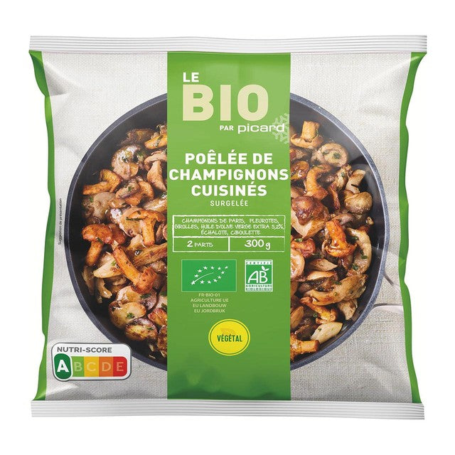 Picard Organic Mushroom Poêlée frozen mix 300g, imported from the UK