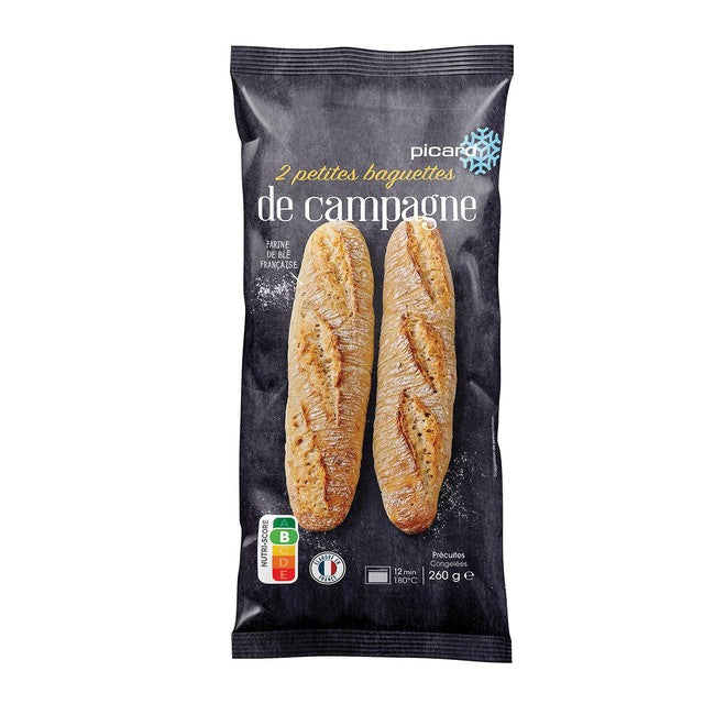 Picard small bakery mini baguettes 2 pack, imported from the UK