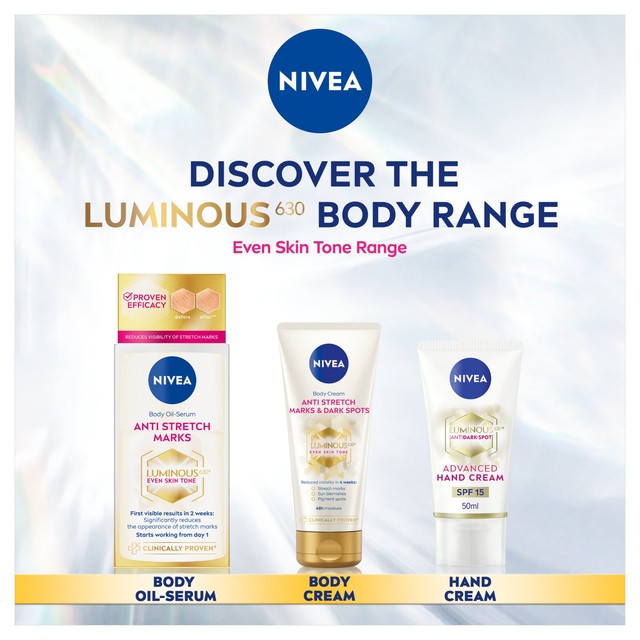 Nivea Luminous 630 Body Oil Serum 100ml, imported from the UK