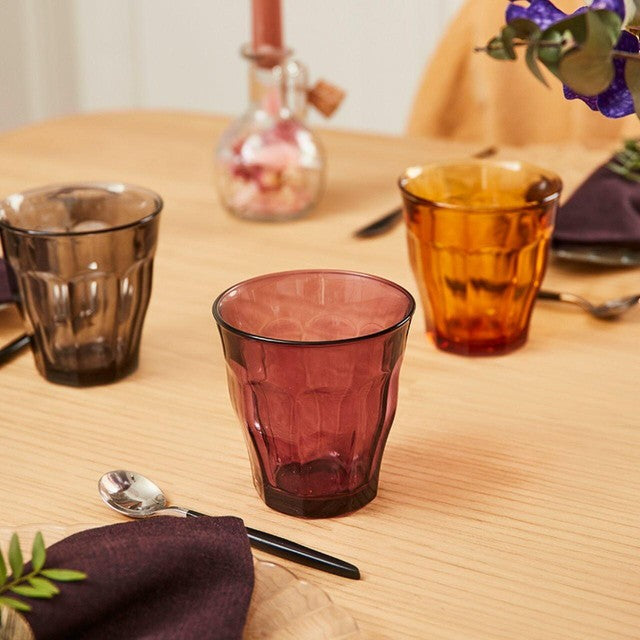 Duralex Picardie Plum Tumbler Set 250ml, imported from the UK