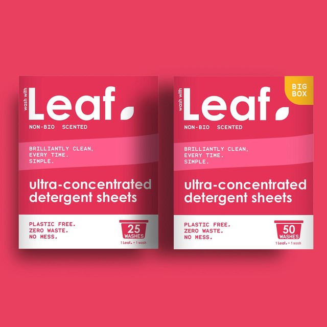 Wash with Leaf non bio laundry sheets 25 pack (British brand)