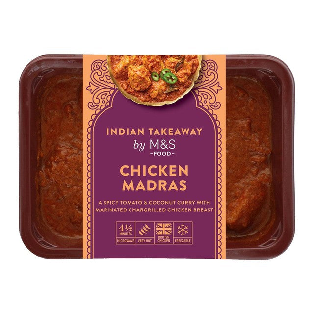 M&S Chicken Madras curry 400g, imported from the UK