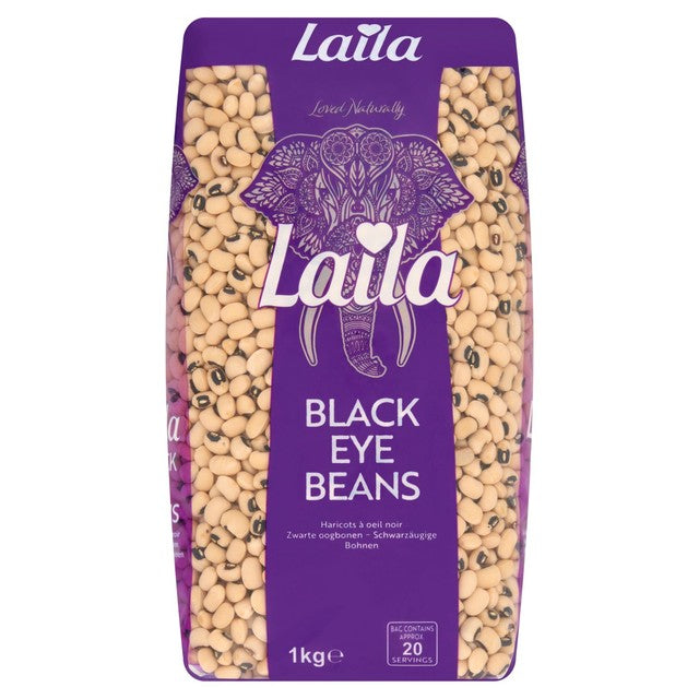 Laila Black Eye Beans dried 1kg, UK version