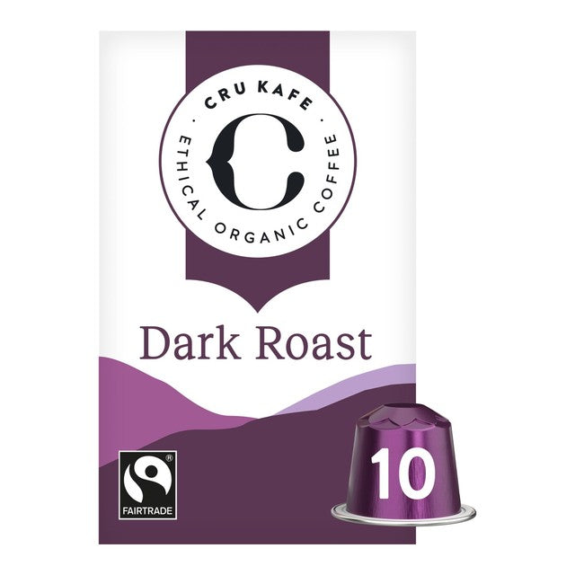 Cru Kafe Dark Roast coffee pods 10s - British product