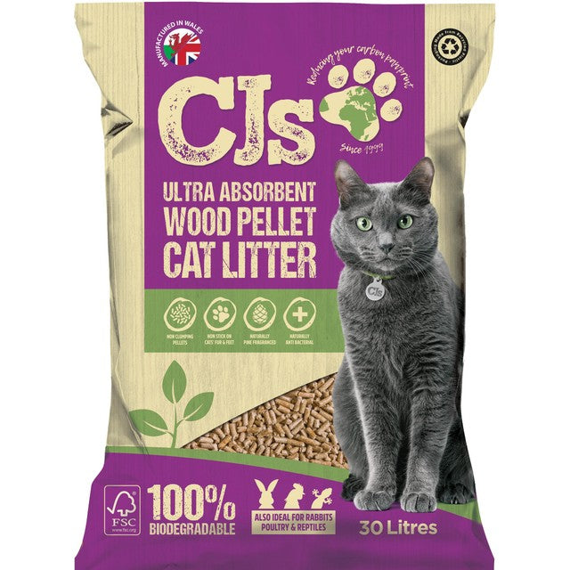 CJ's wood pellet cat litter 30L - British product