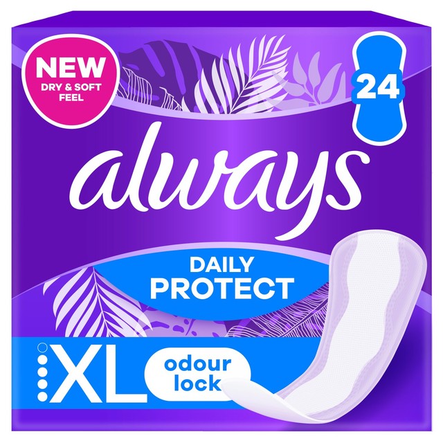 Always Dailies Long Plus panty liners 24 pack - British product