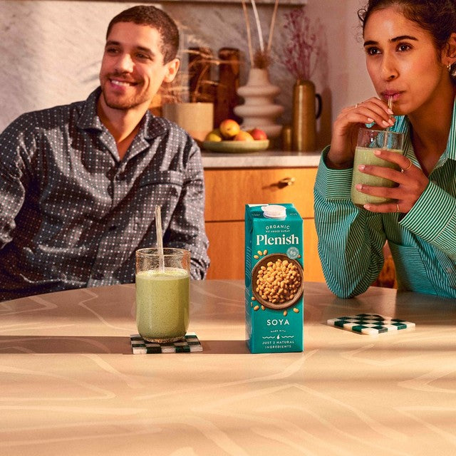 PLENISH organic soya unsweetened drink 1L, imported from the UK