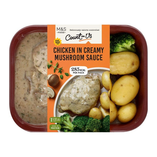 M&S Chicken in Creamy Mushroom Sauce Meal 370g, imported from the UK