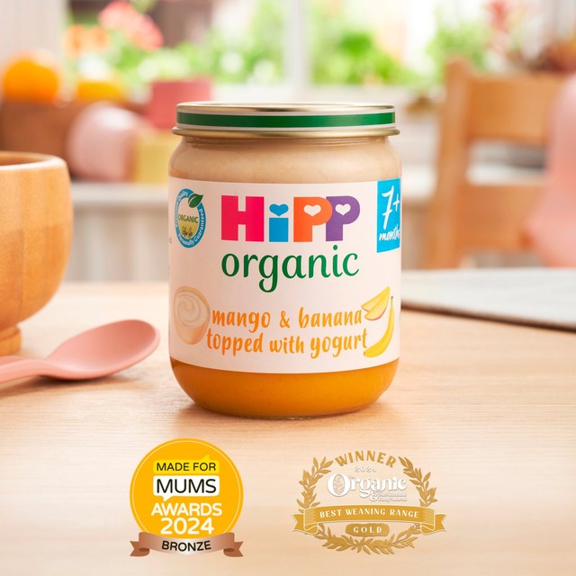 HiPP Organic mango banana baby food jar 160g, UK version