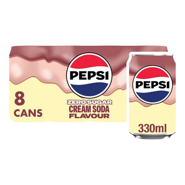Pepsi Cream Soda 8x330ml cans imported from the UK