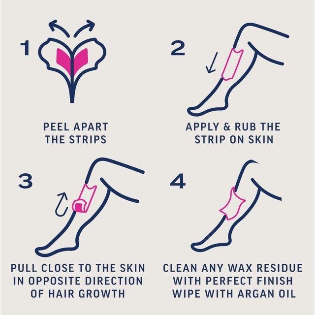 Veet wax strips for legs normal skin 40 strips (British brand)