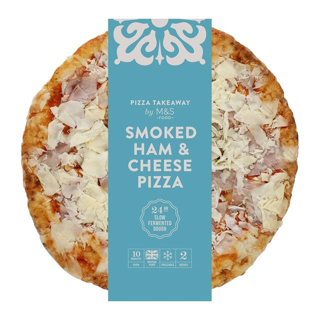 M&S Smoked Ham Cheese Pizza 433g, imported from the UK
