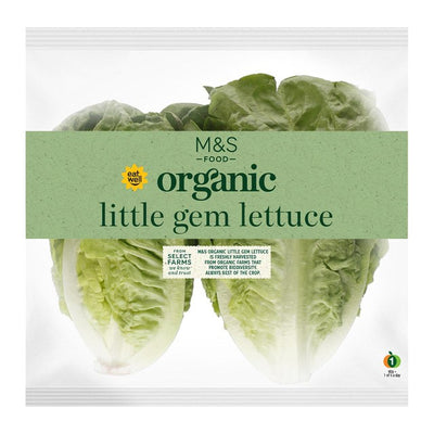 M&S Organic Little Gem Lettuce Salad Vegetable 2 per pack
