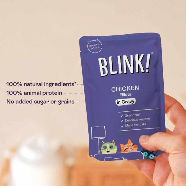 Blink chicken in gravy cat food pouches 40 x 85g - British product