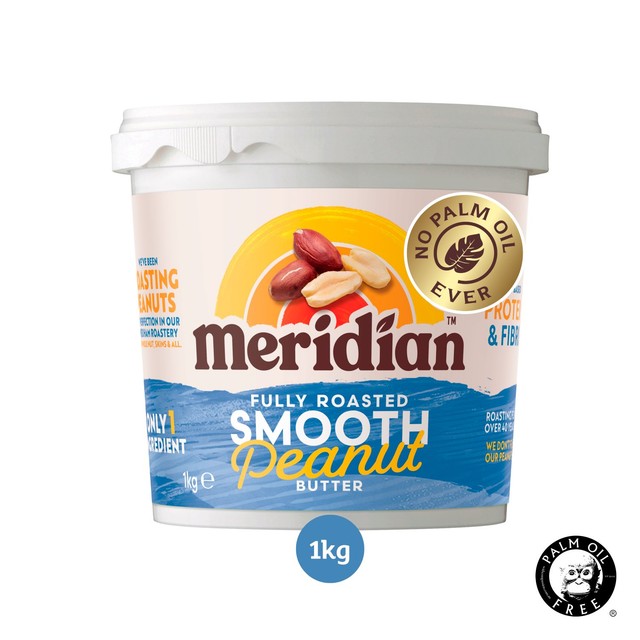 Meridian Organic Smooth Peanut Butter 1000g, imported from the UK