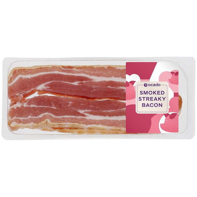 Ocado smoked streaky bacon rashers 300g, imported from the UK