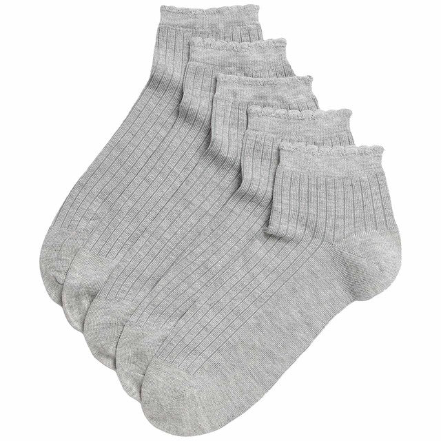 M&S women's seamless toe anklets grey 5 pack for size 3-5, imported from the UK