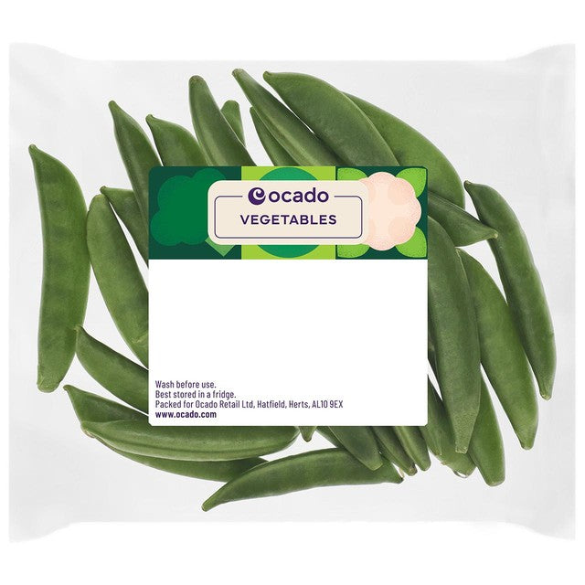 Ocado Trimmed Sugar Snap Peas 150g, imported from the UK