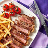 Ocado beef sirloin steaks 400g, imported from the UK